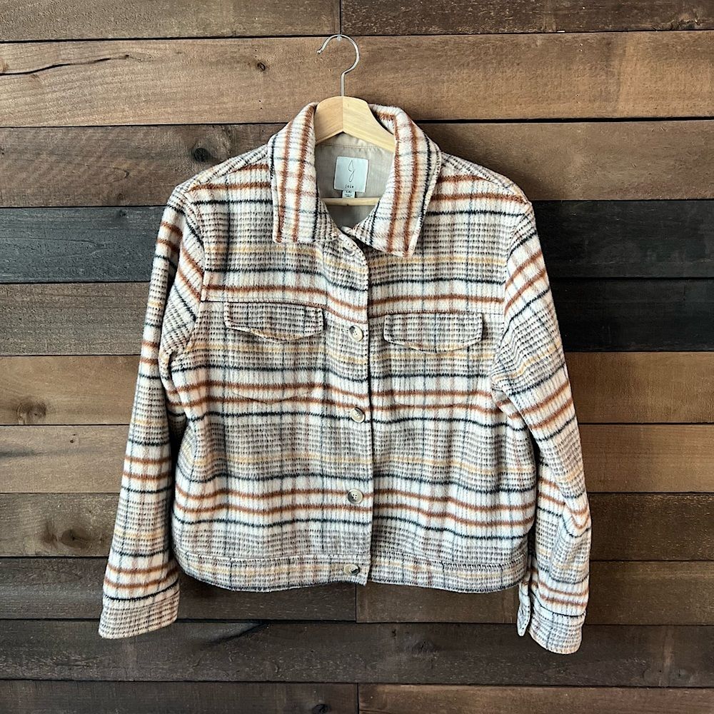 Joie Women’s Plaid Shacket – Heavy Flannel Overshirt with Pockets
